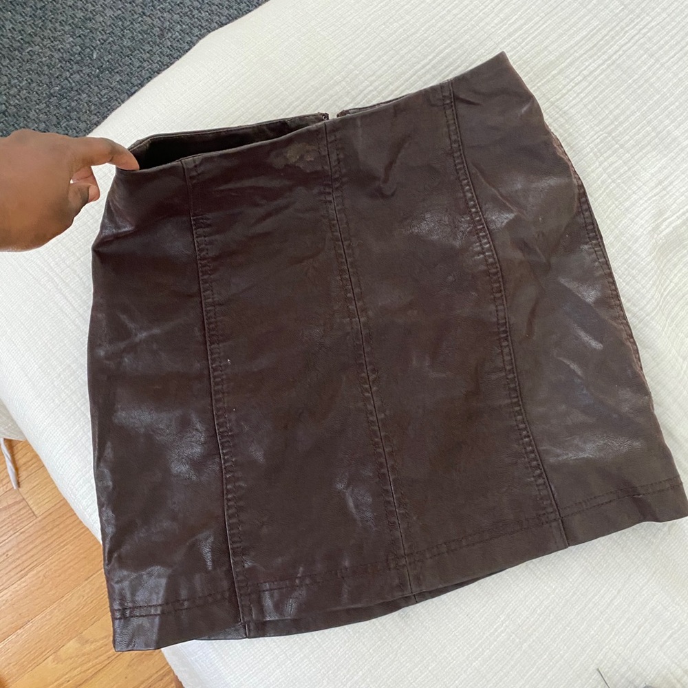 Free People Faux Leather Mini Skirt